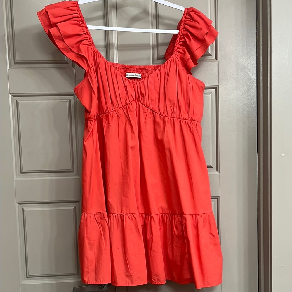 Abercrombie & Fitch Orange Ruffled Tiered Sundress